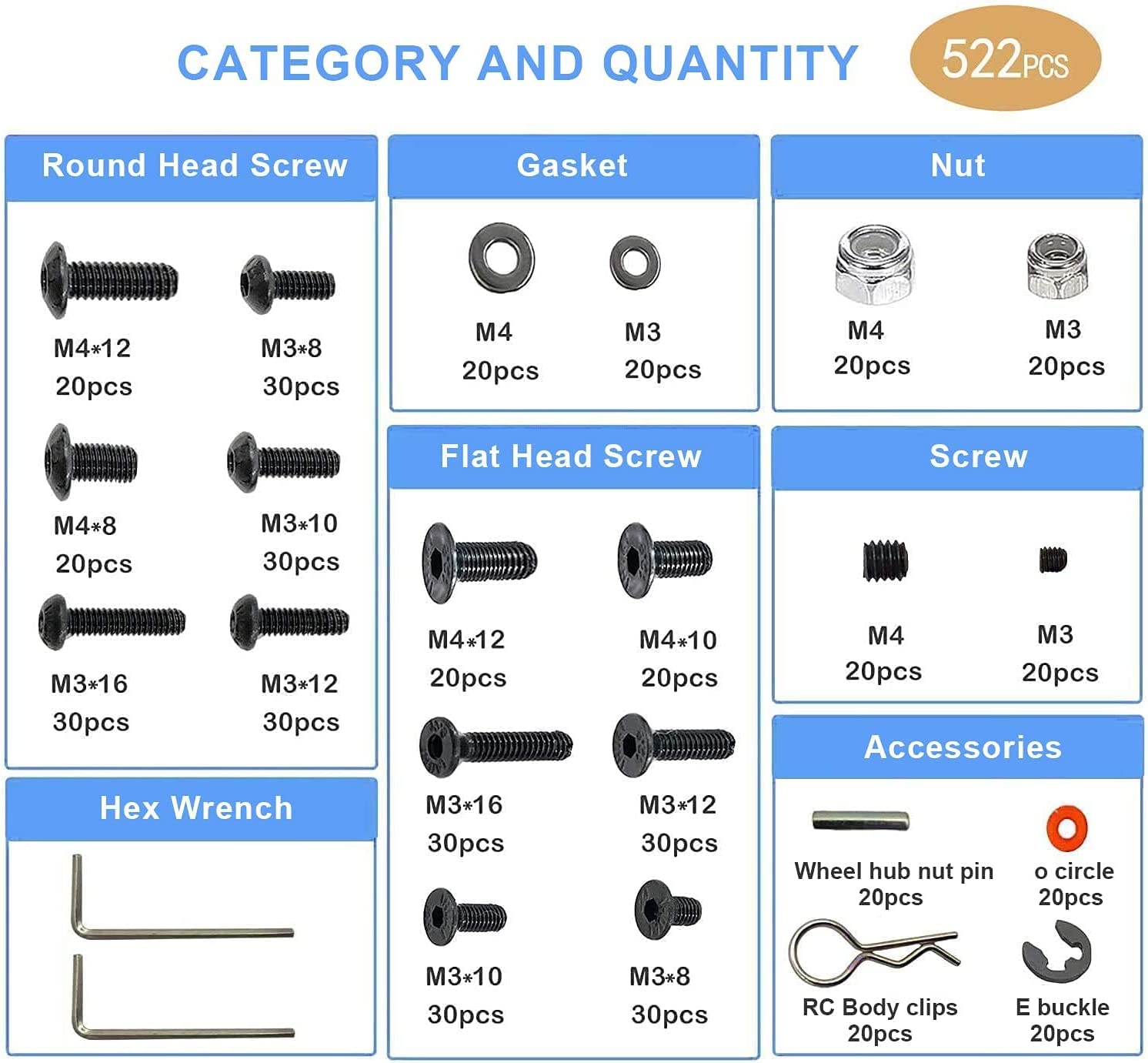 522PCS  Universal RC Screw Kit - Fpv Drone Tool Kit review and price
